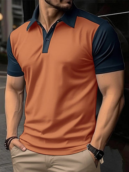 Men'S Casual Color Contrast Polo