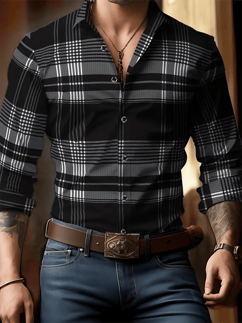Men's Plaid Business Casual Shirt