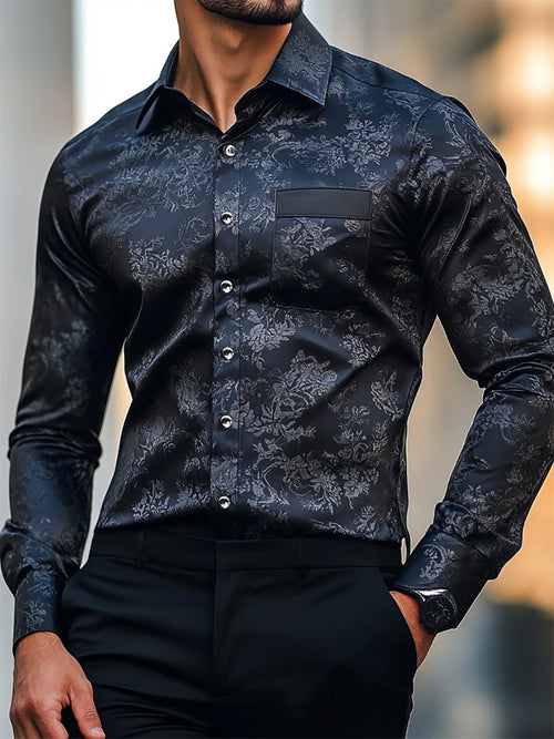 Men's Satin Luxe Long Sleeve Button Down Shirt