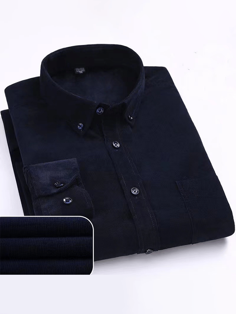 Men's  cotton corduroy long sleeve shirt