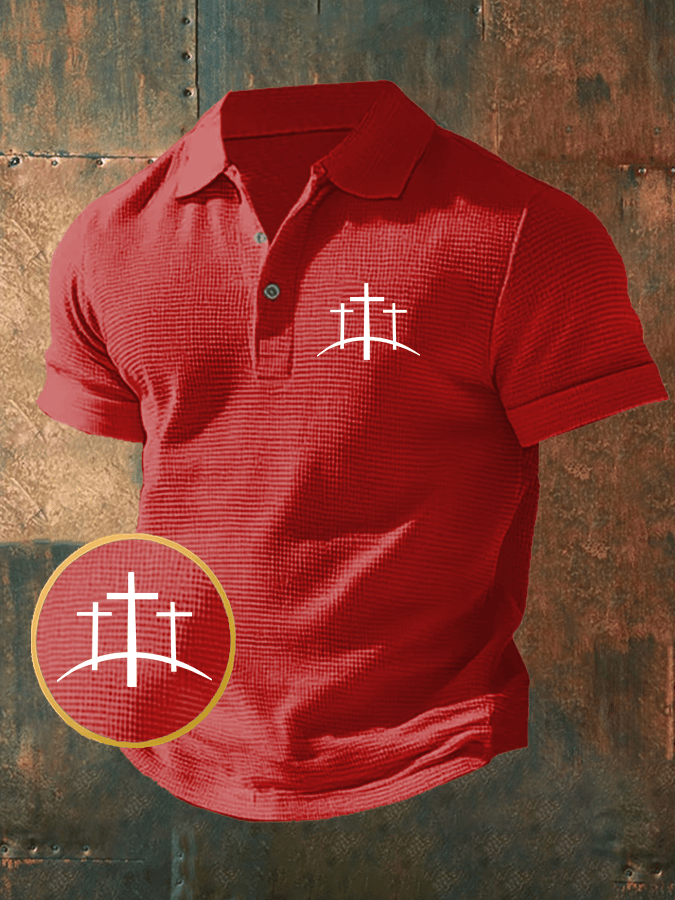 Men's Faith Waffle Short Sleeve Polo Shirt