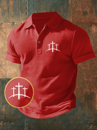 Men's Faith Waffle Short Sleeve Polo Shirt