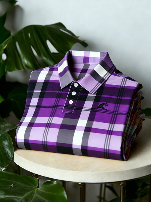 Slim Fit Men's Surfer Plaid Polo Shirt