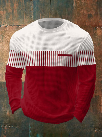Men's Business Casual Contrast Waffle T-shirt
