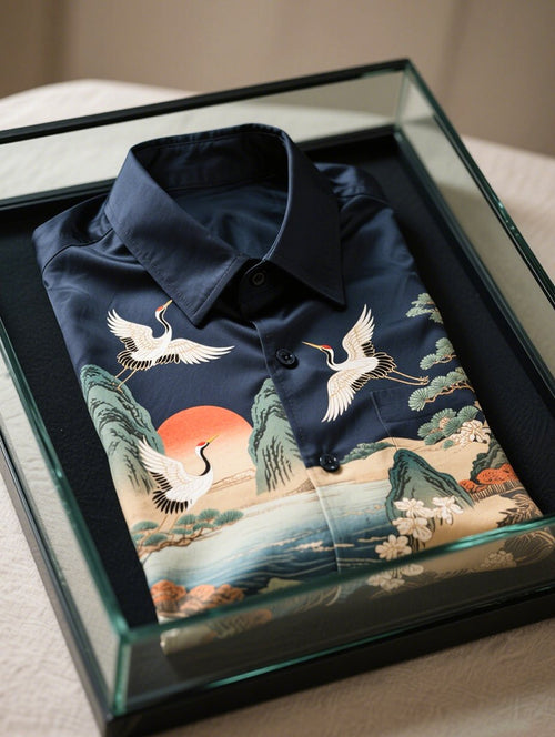 Men's Satin Luxe Long Sleeve Button Down Shirt