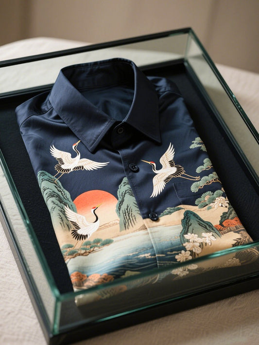 Men's Satin Luxe Long Sleeve Button Down Shirt