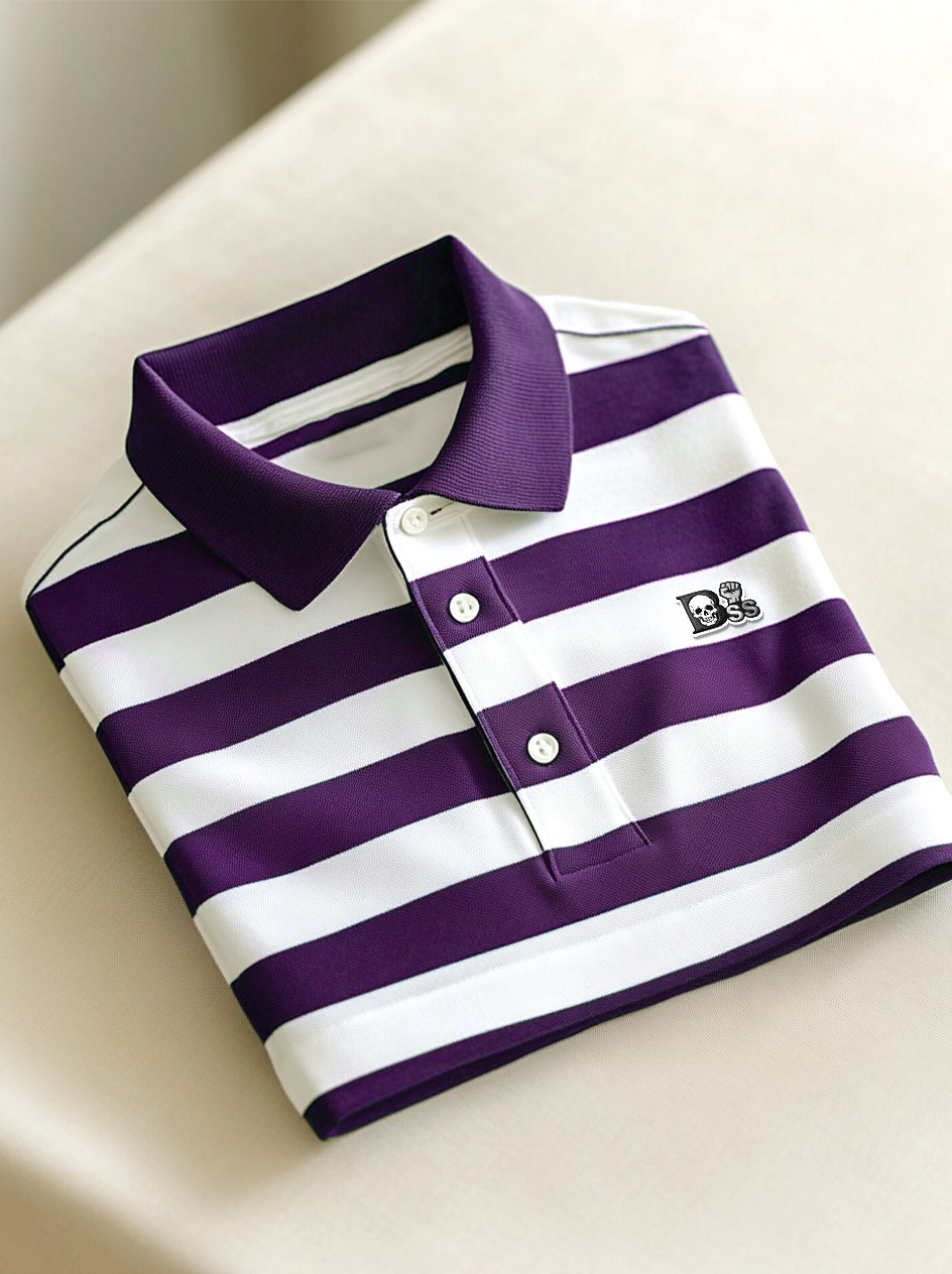 Men's Business Casual Button Short Sleeve Polo Shirt