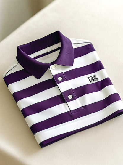 Men's Business Casual Button Short Sleeve Polo Shirt