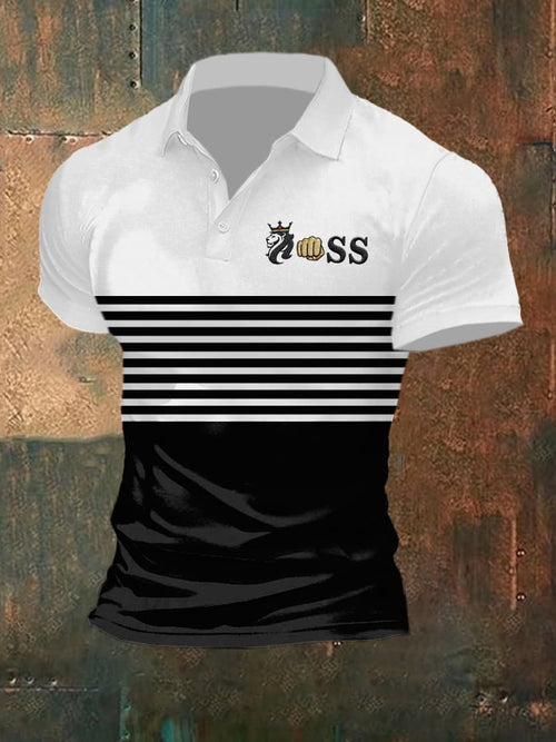 Men's Fashion Casual Business Contrast Color Polo