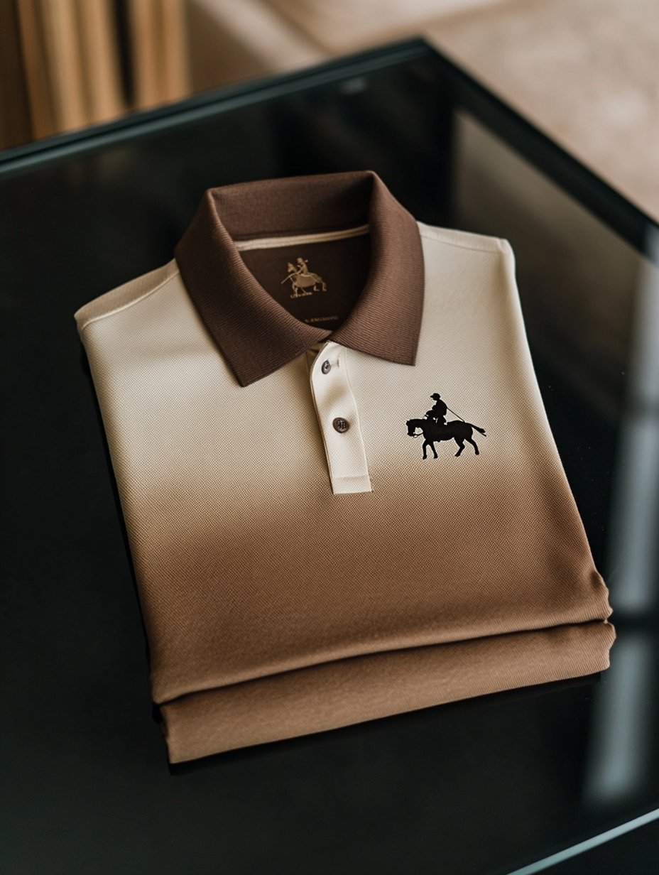 Men's Classic Business Logo Button Short Sleeve Polo Shirt