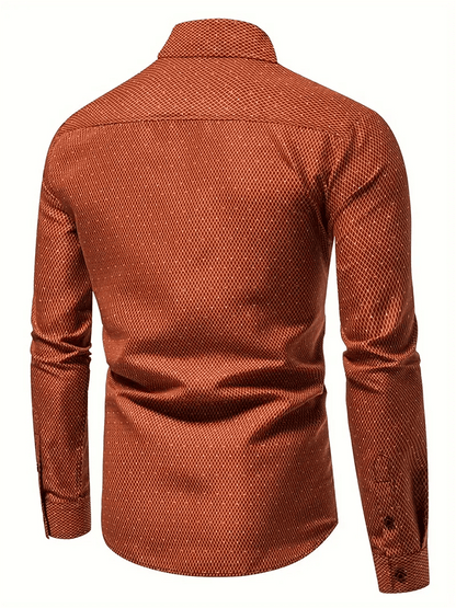 Men's Geometric Design Business Casual Shirt