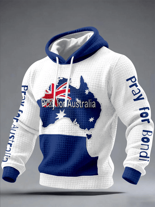 Men's Pray For Australia, Pray For Bondi Printed Casual Hoodie
