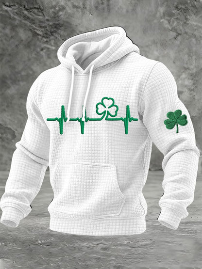 Men's St. Patrick's Day Print Checkered Hoodie