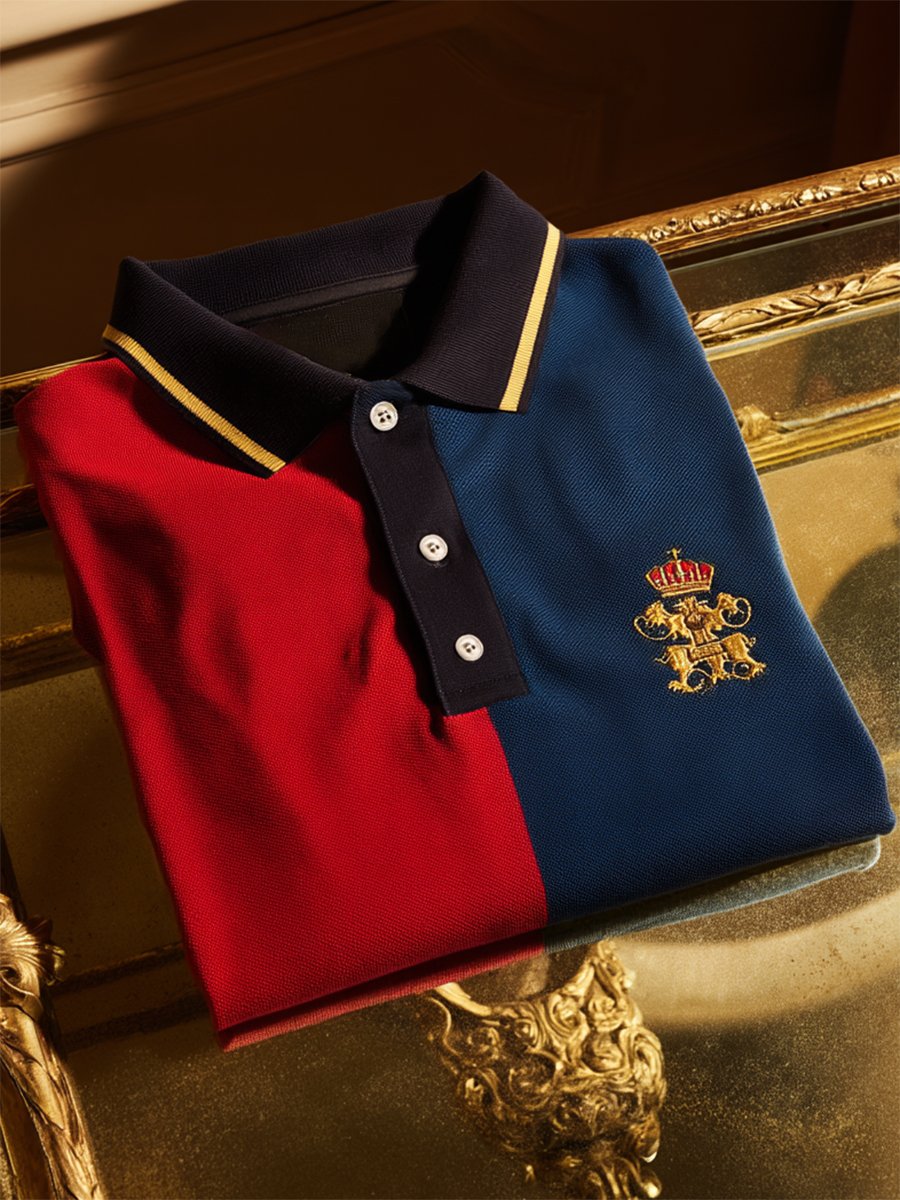 Men's Business Casual Button Short Sleeve Polo Shirt