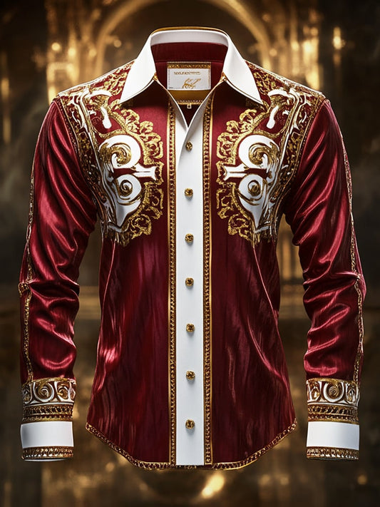 Men's Satin Luxe Long Sleeve Button Down Shirt