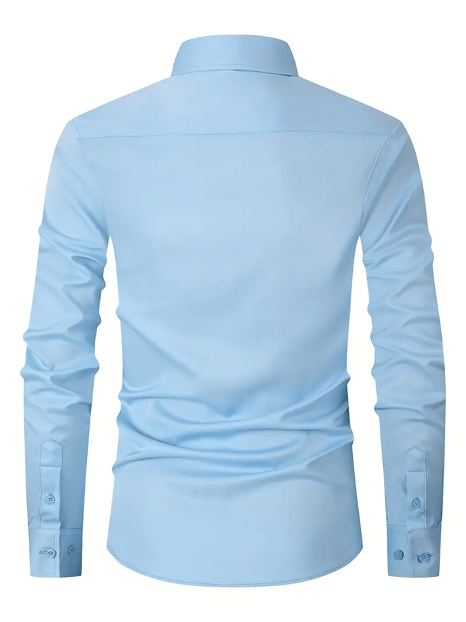 Men's Solid Color Design Business Casual Shirt