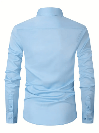 Men's Solid Color Design Business Casual Shirt
