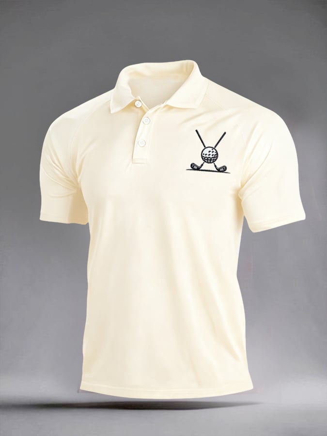 Men's Golf Enthusiast Printed Polo Short-Sleeve T-Shirt