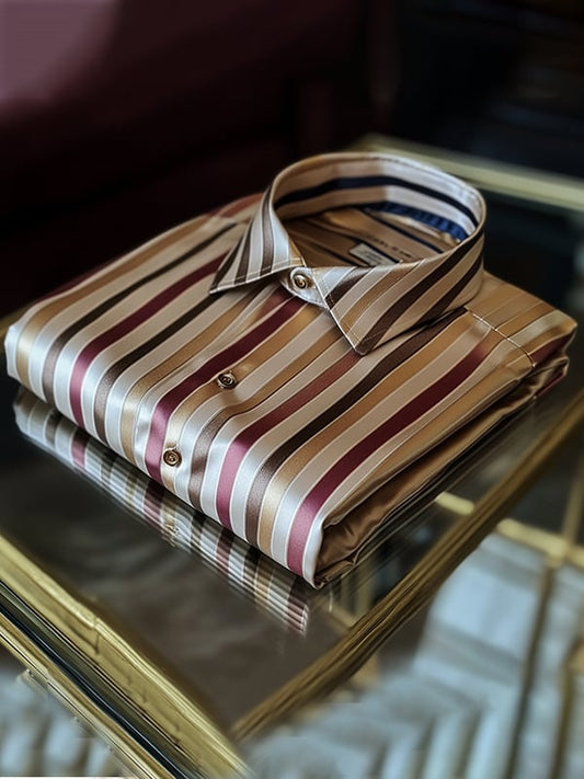 Men's Satin Luxe Print Short Sleeve Button Shirt
