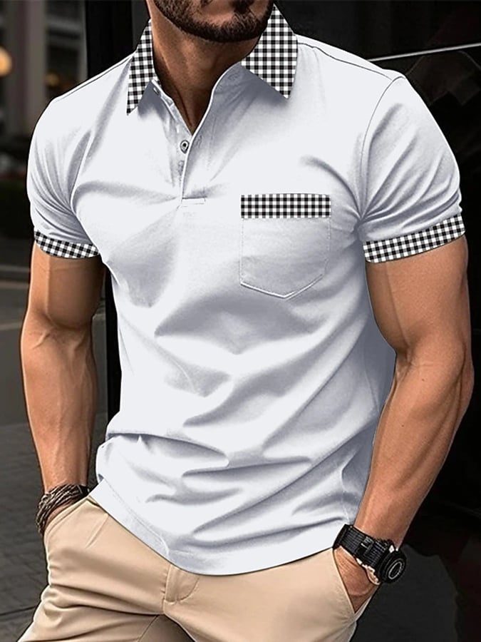 Men'S Casual Color Contrast Polo