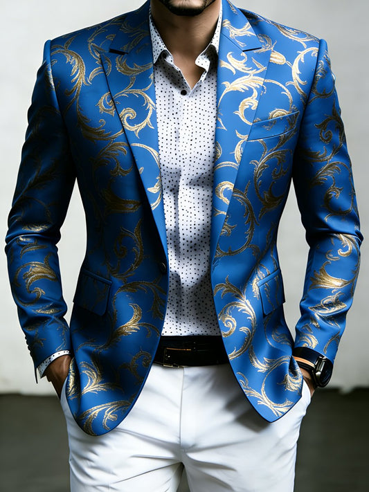 Men's Luxury Business Printed Suit Jacket