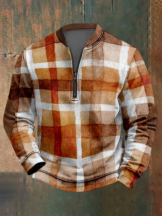 Men's Vintage Geometric Style Print Sweatshirt
