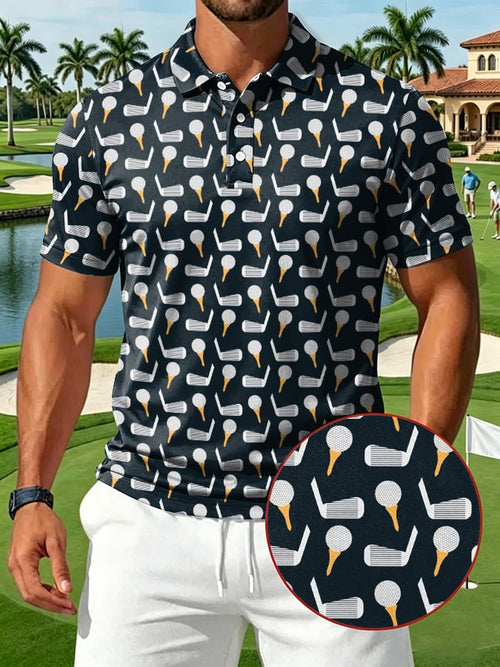 Minimal Golf Club Men's Printed Casual Polo Shirt