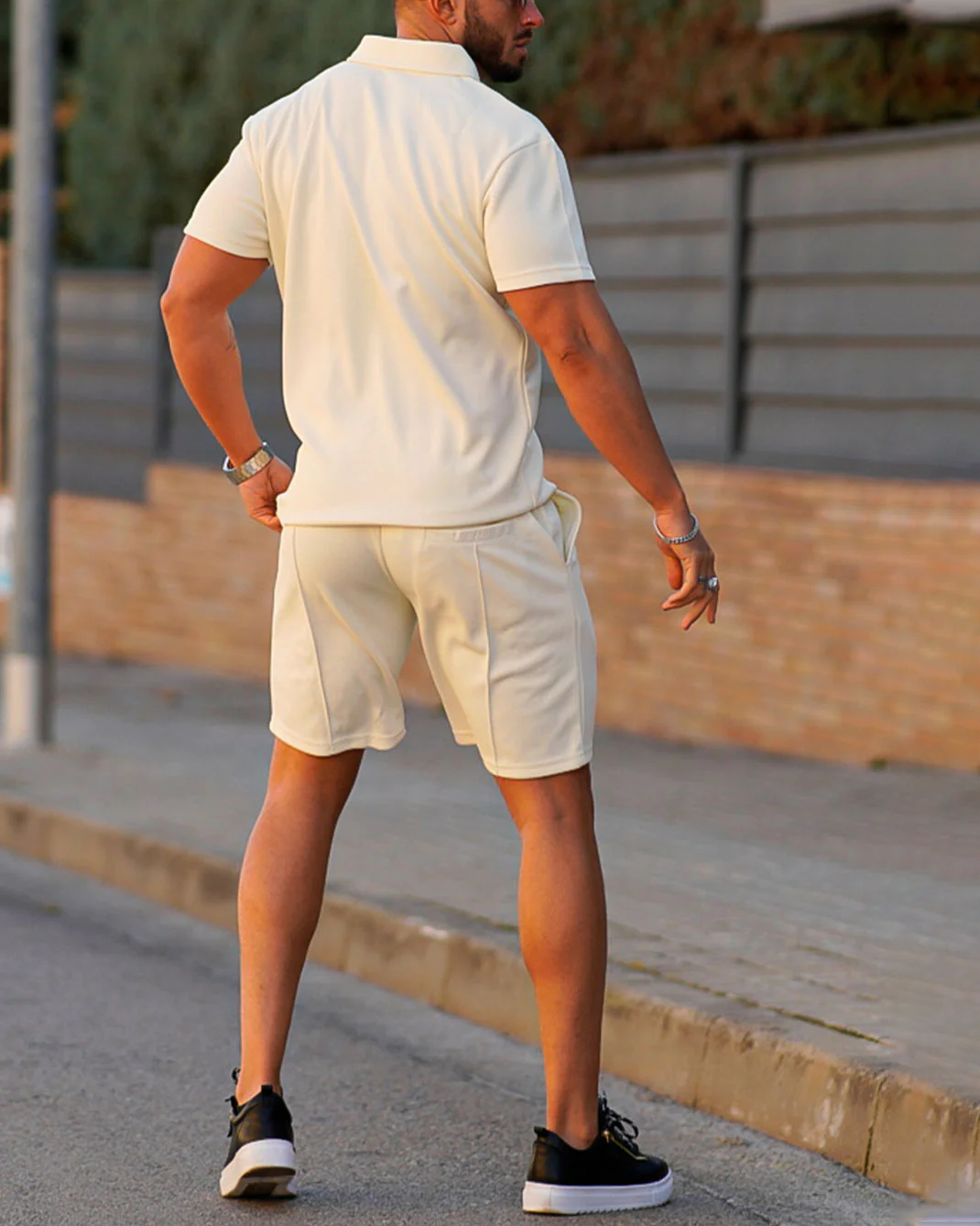 Suitmens Men's Apricot Summer POLO Suit