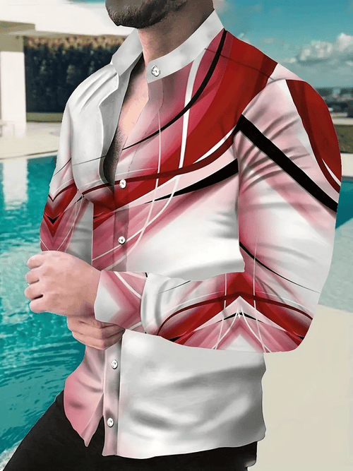 Men's Plaid Business Long Sleeve Shirt