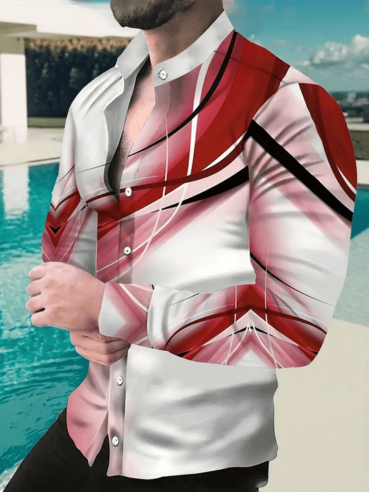 Men's Plaid Business Long Sleeve Shirt