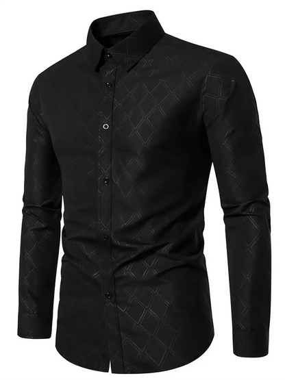 Men's Geometric Design Business Casual Shirt