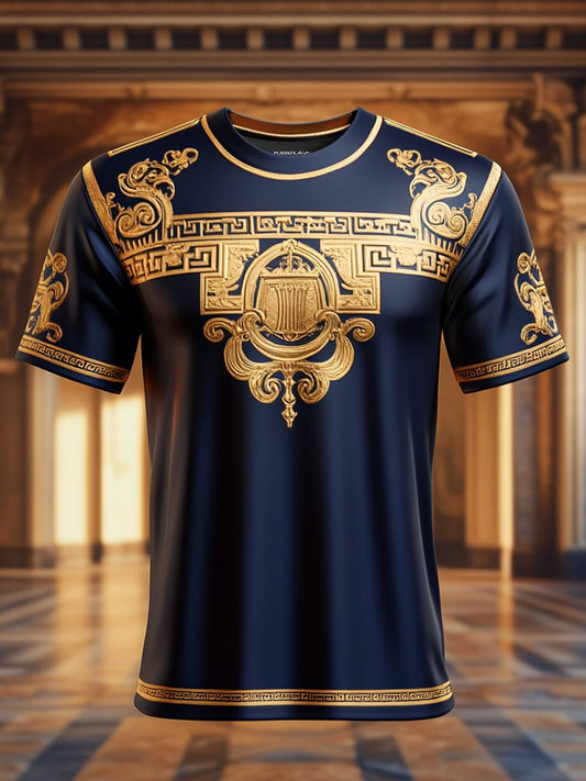 Men's Business Tiger Print Short Sleeve T-Shirt