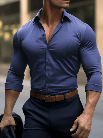 Men's Business Casual Long Sleeve Shirt