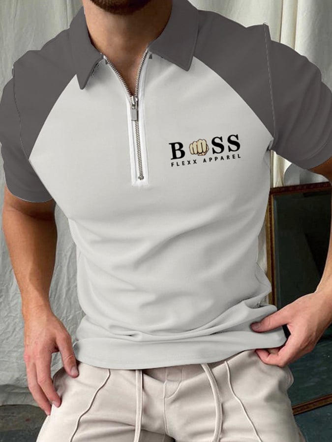 Men'S Casual Contrast Print Polo