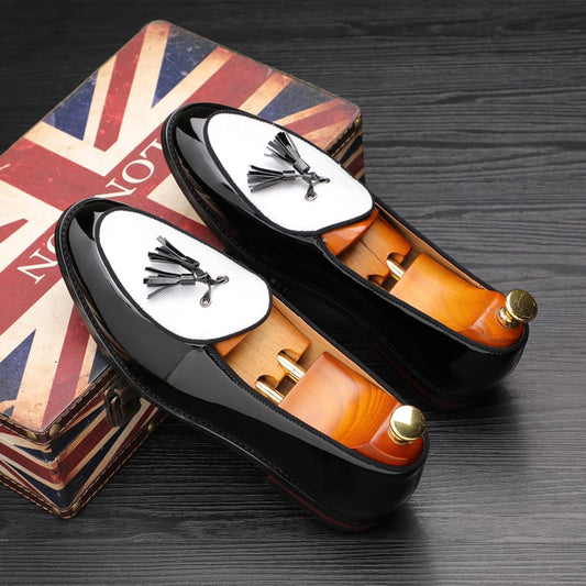 Men'S Casual Fashion British Shiny Leather Shoes