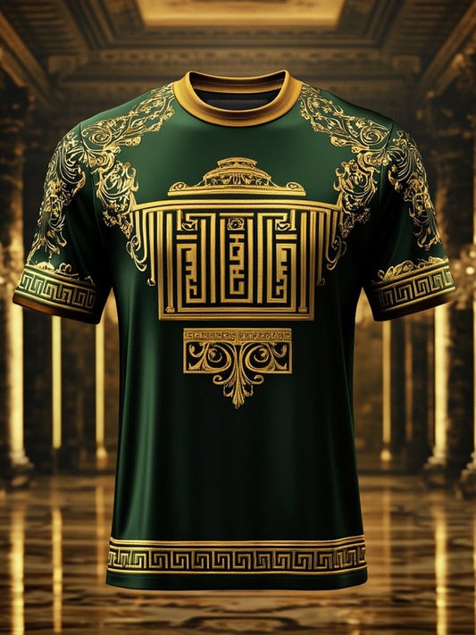 Men's Business Tiger Print Short Sleeve T-Shirt