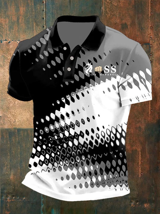 Men's Casual Retro Geometric Business Polo