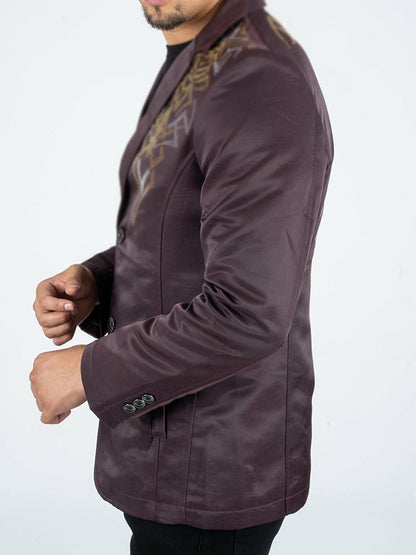 Men's Fashion Commuter Print Design Suit Jacket