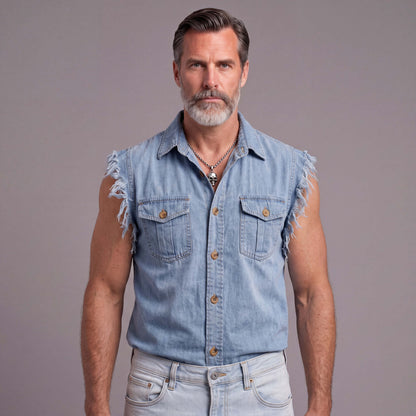 Collared Sleeveless Casual Tank Top