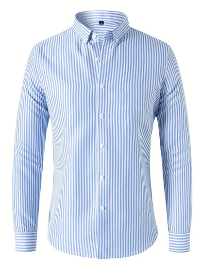 Men's Striped Business Casual Shirt
