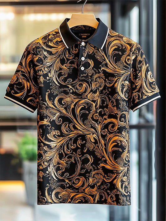 Men's Casual Business Button Short Sleeve Polo Shirt