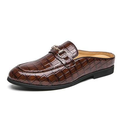 British Fashion Horsebit Heelless Breathable Faux Leather Shoes