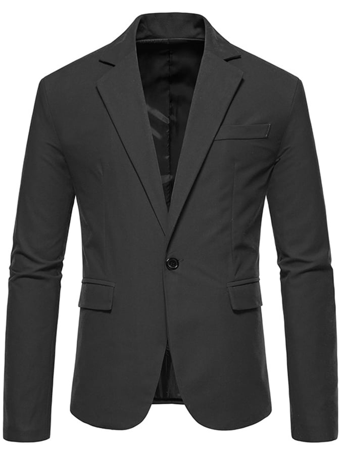 Men's Formal Single-Button Faux Suede Blazer