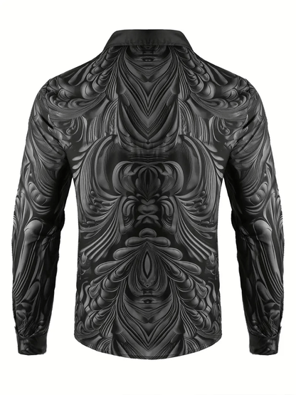 Men's Business Casual Striped Long Sleeve Shirt