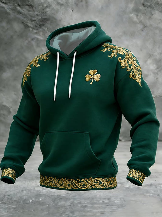 Men's Casual Retro Color-Block Hooded Sweatshirt
