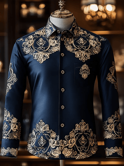 Men's Satin Luxe Long Sleeve Button Down Shirt