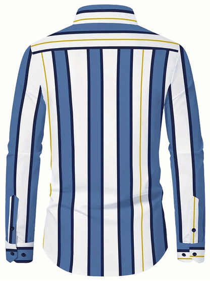 Men's Striped Business Casual Shirt