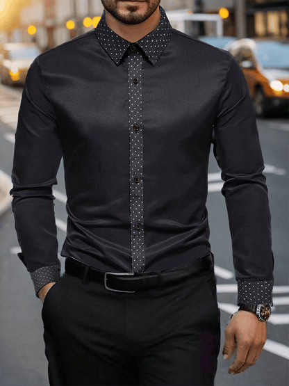 Men's Geometric Design Business Casual Shirt