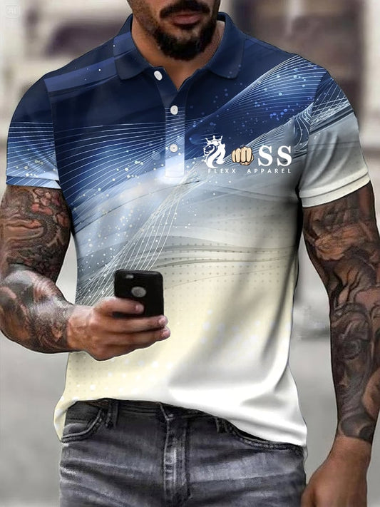 Men's Casual Contrast Color Business Casual Polo