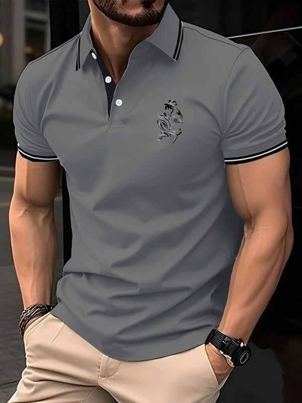 Casual Men'S Zipper Polo